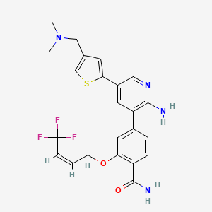 4-[2-amino-5-[4-[(dimethylamino)methyl]thiophen-2-yl]pyridin-3-yl]-2-[(Z)-5,5,5-trifluoropent-3-en-2-yl]oxybenzamide