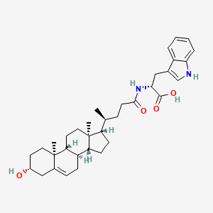 (2R)-2-[[(4S)-4-[(3R,8R,9R,10S,13S,14R,17S)-3-hydroxy-10,13-dimethyl-2,3,4,7,8,9,11,12,14,15,16,17-dodecahydro-1H-cyclopenta[a]phenanthren-17-yl]pentanoyl]amino]-3-(1H-indol-3-yl)propanoic acid