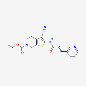 ethyl 3-cyano-2-(3-pyridin-3-ylprop-2-enoylamino)-5,7-dihydro-4H-thieno[2,3-c]pyridine-6-carboxylate