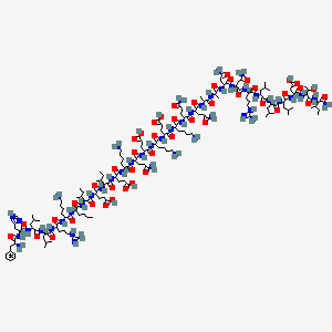 5-[[6-amino-1-[[5-amino-1-[[5-amino-1-[[1-[[1-[[4-amino-1-[[4-amino-1-[[1-[[1-[[1-[[1-[[1-[[1-[(1-amino-3-methyl-1-oxopentan-2-yl)amino]-3-hydroxy-1-oxobutan-2-yl]amino]-3-carboxy-1-oxopropan-2-yl]amino]-4-methyl-1-oxopentan-2-yl]amino]-4-methyl-1-oxopentan-2-yl]amino]-4-methyl-1-oxopentan-2-yl]amino]-5-carbamimidamido-1-oxopentan-2-yl]amino]-1,4-dioxobutan-2-yl]amino]-1,4-dioxobutan-2-yl]amino]-1-oxopropan-2-yl]amino]-1-oxopropan-2-yl]amino]-1,5-dioxopentan-2-yl]amino]-1,5-dioxopentan-2-yl]amino]-1-oxohexan-2-yl]amino]-4-[[6-amino-2-[[2-[[5-amino-2-[[6-amino-2-[[2-[[2-[[2-[[2-[2-[[6-amino-2-[[2-[[2-[[2-[[2-[(2-amino-3-phenylpropanoyl)amino]-3-(1H-imidazol-4-yl)propanoyl]amino]-4-methylpentanoyl]amino]-4-methylpentanoyl]amino]-5-carbamimidamidopentanoyl]amino]hexanoyl]amino]hexanoylamino]-3-methylpentanoyl]amino]-4-carboxybutanoyl]amino]-3-methylpentanoyl]amino]-4-carboxybutanoyl]amino]hexanoyl]amino]-5-oxopentanoyl]amino]-4-carboxybutanoyl]amino]hexanoyl]amino]-5-oxopentanoic acid