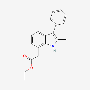 ethyl (2-methyl-3-phenyl-1H-indol-7-yl)acetate