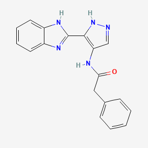 N-(3-(1H-Benzo[d]imidazol-2-yl)-1H-pyrazol-4-yl)-2-phenylacetamide