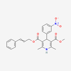 (Z)-3-Methyl 5-(3-phenylallyl) 2,6-dimethyl-4-(3-nitrophenyl)-1,4-dihydropyridine-3,5-dicarboxylate