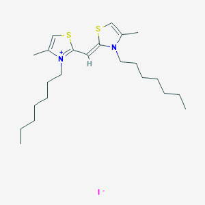 3-HEPTYL-2-[(3-HEPTYL-4-METHYL-1,3-THIAZOL-2-YLIDENE)METHYL]-4-METHYL-1,3-THIAZOL-3-IUM IODIDE