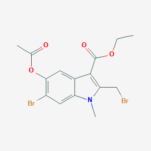 Ethyl 5-acetoxy-6-bromo-2-(bromomethyl)-1-methyl-1H-indole-3-carboxylate